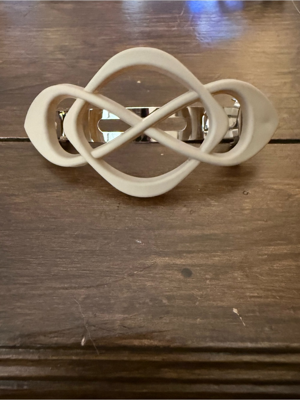 Neutral Tan Beige Infinity Decorative Clip - Hair Accessory Barrette